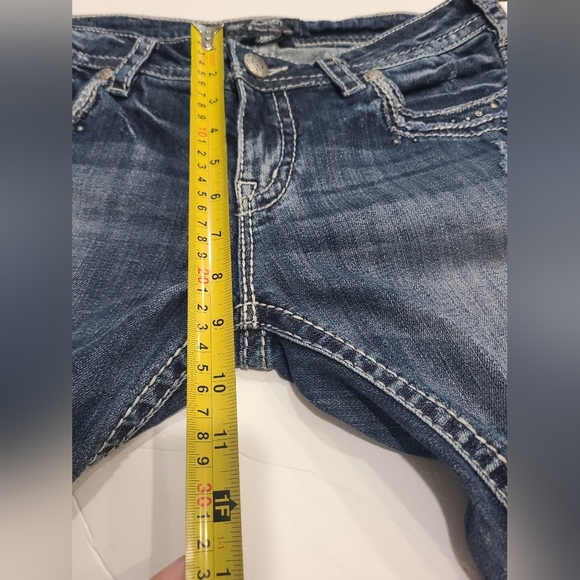 Silver Jeans Aiko Bootcut  Stylish Blue Distressed Women's Jeans Sz.31/33 - Picture 8 of 11